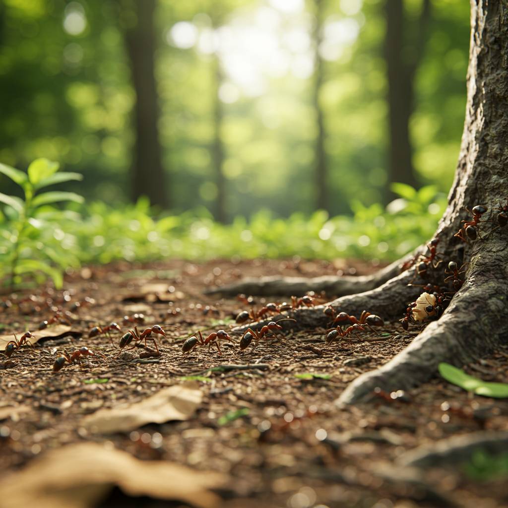 Why do ants walk in a line?