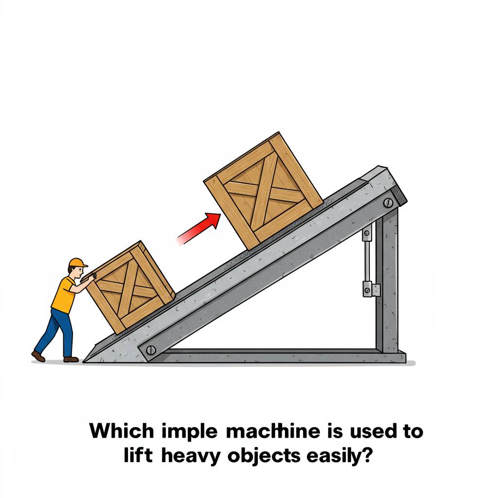 Which simple machine is used to lift heavy objects easily?