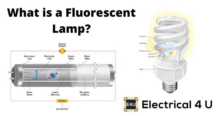 Which gas is used in fluorescent lamps?