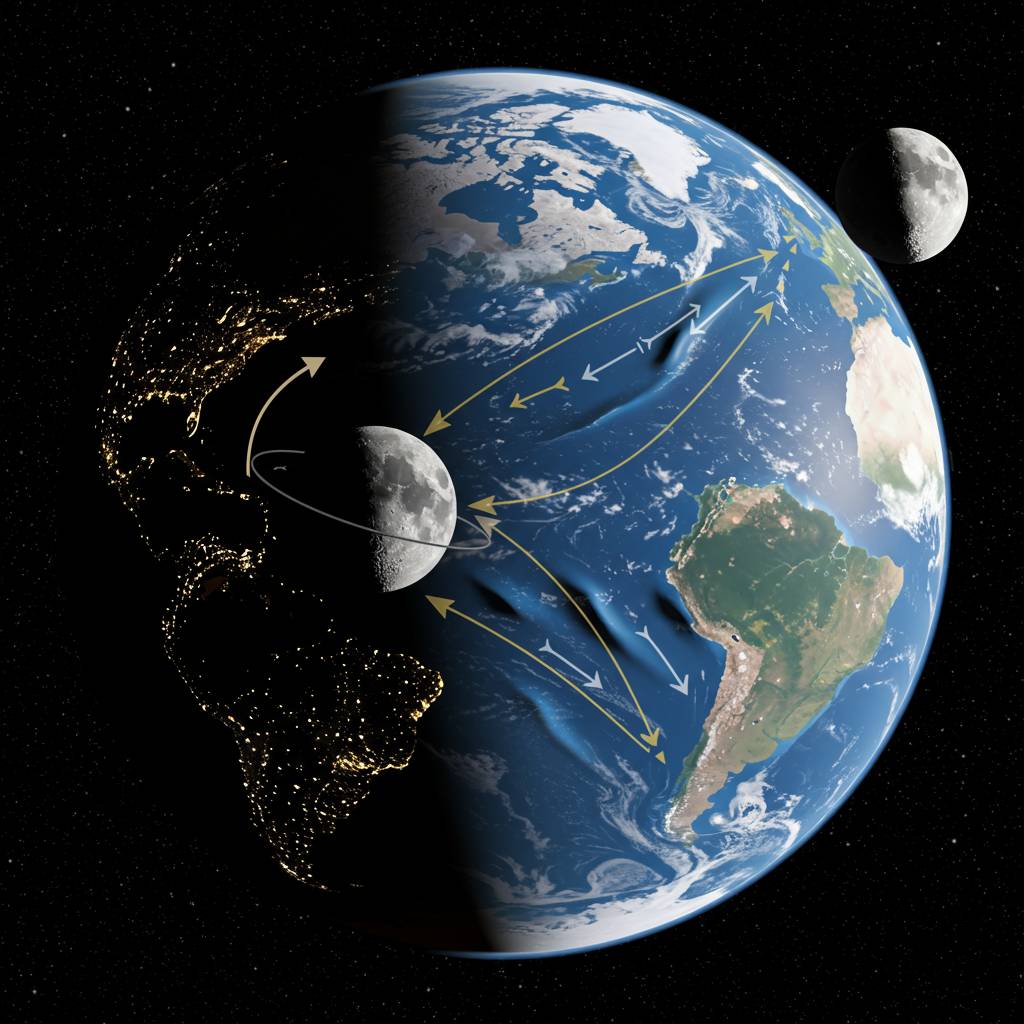 What causes tides along with the Moon?