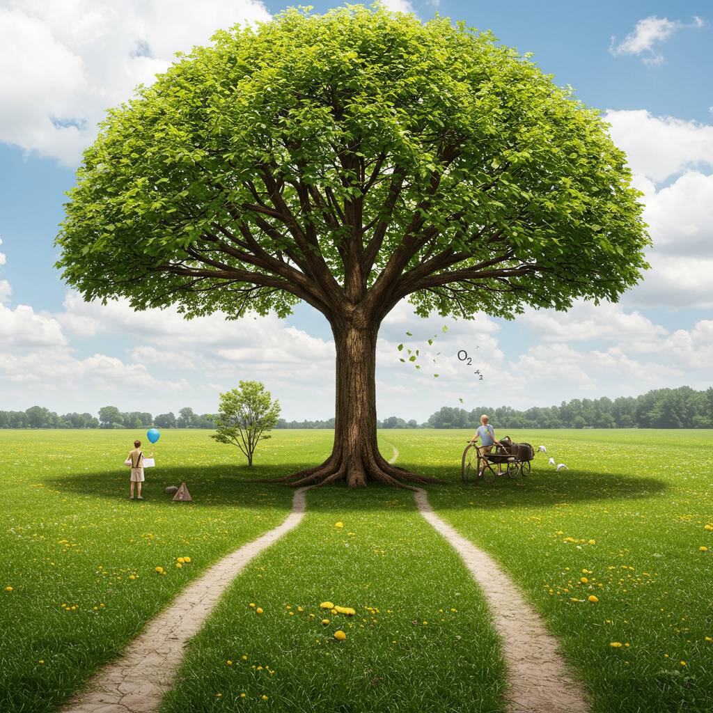How do trees absorb carbon dioxide?