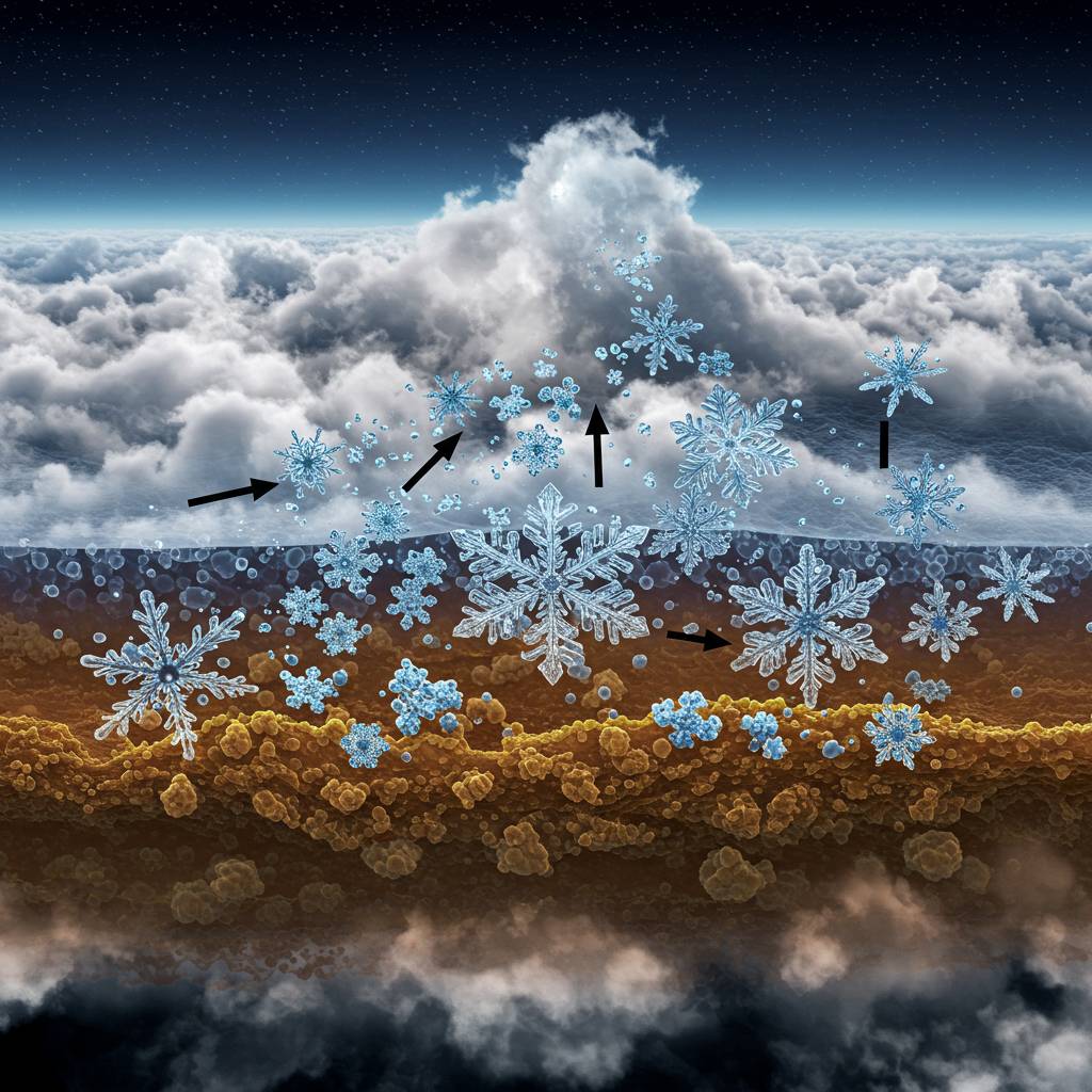 How does snow form in clouds?