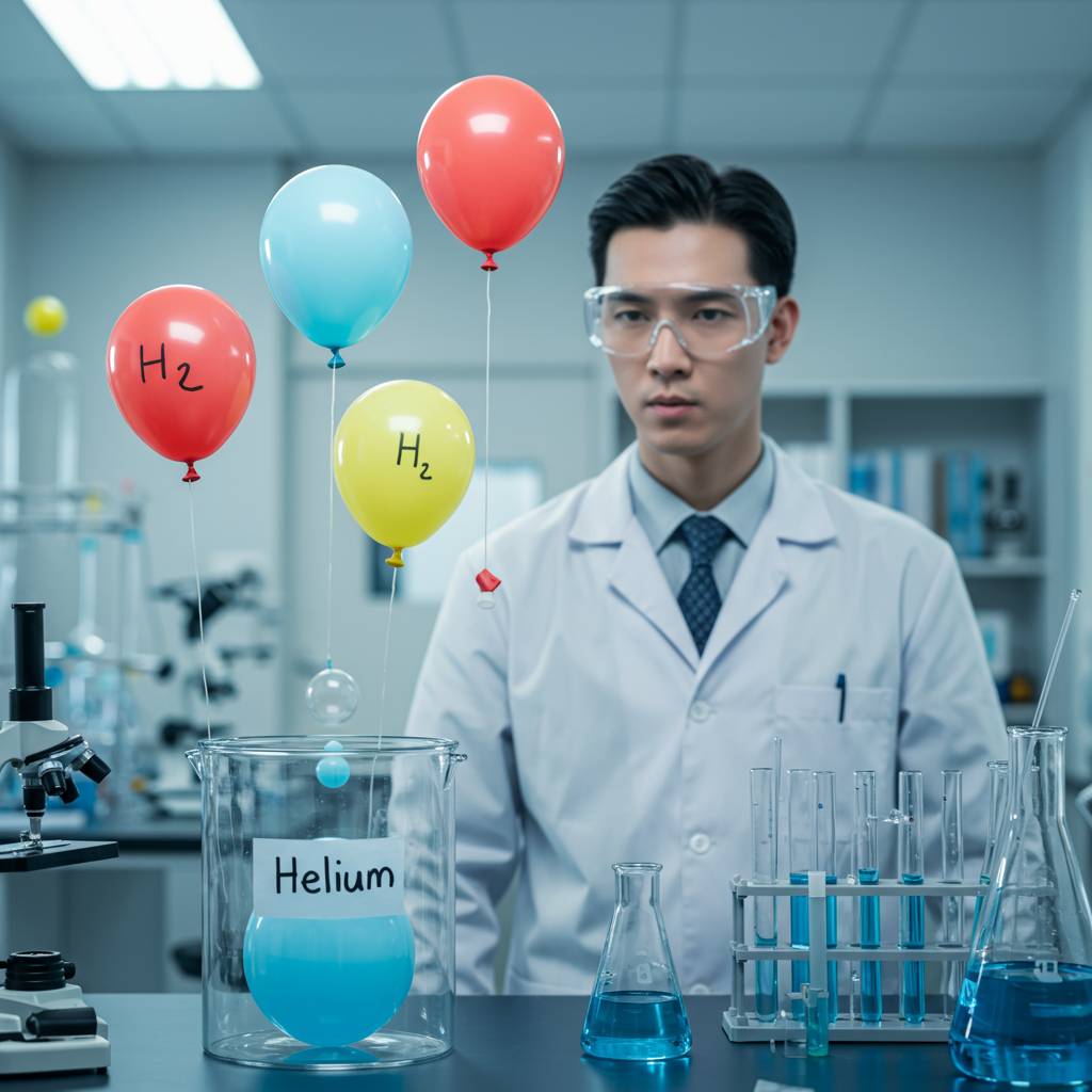 Which gas is filled in balloons to make them float?