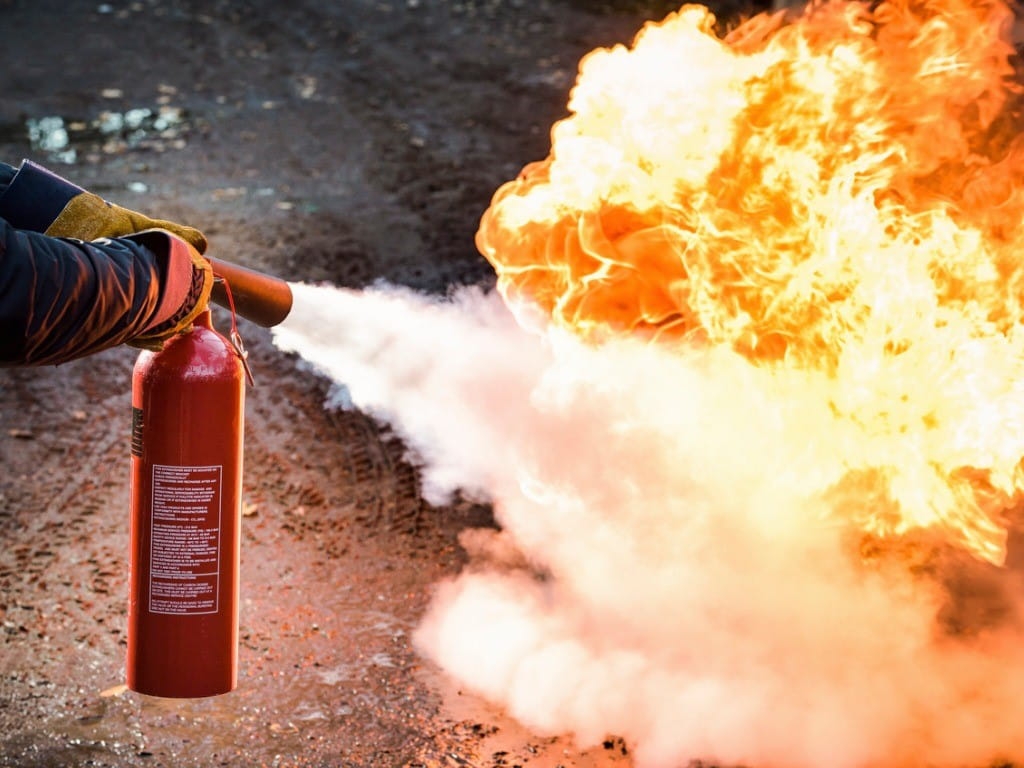 Which gas is used in fire extinguishers?