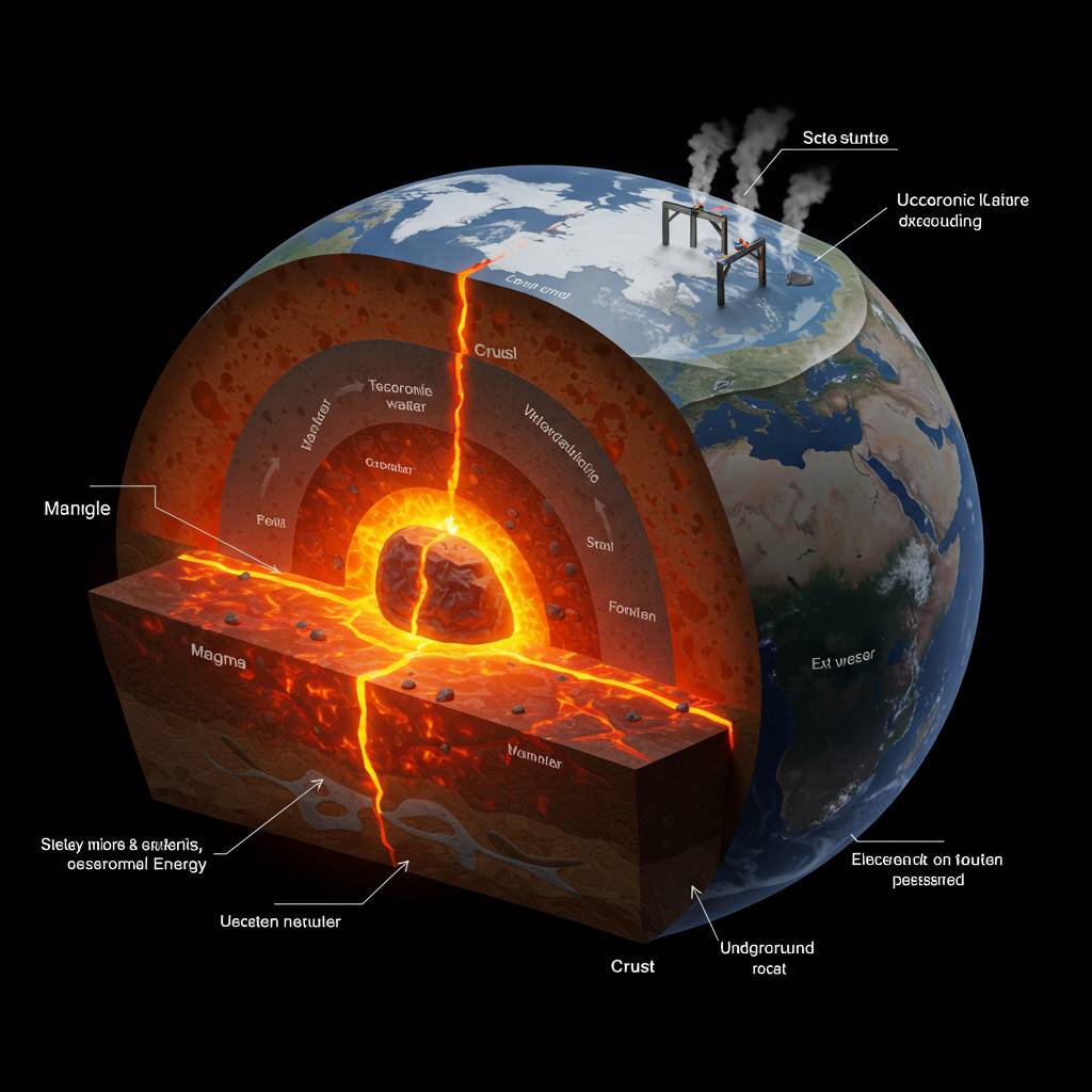 What is the source of geothermal energy?