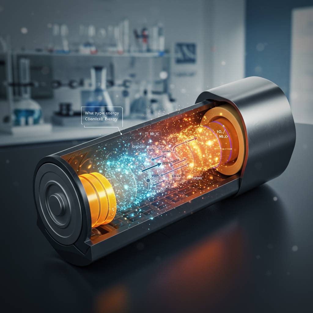 What type of energy is stored in a battery?