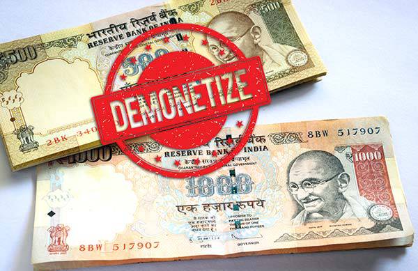 What was demonetisation in India?