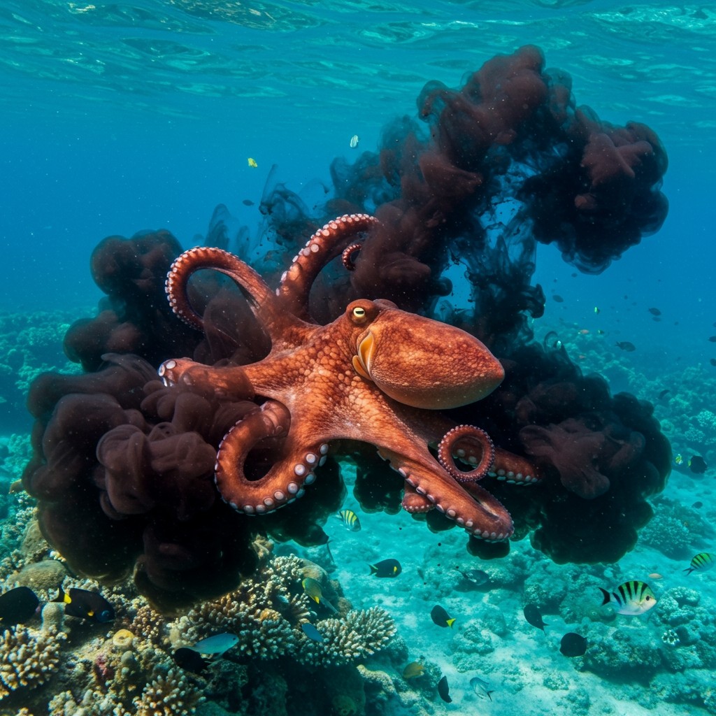 Why do octopuses squirt ink?