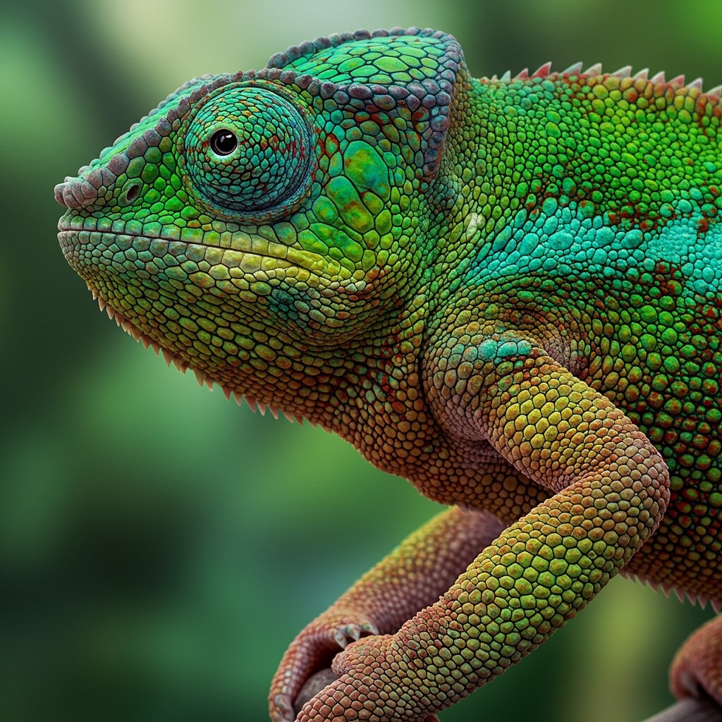 How does a chameleon’s skin change color?