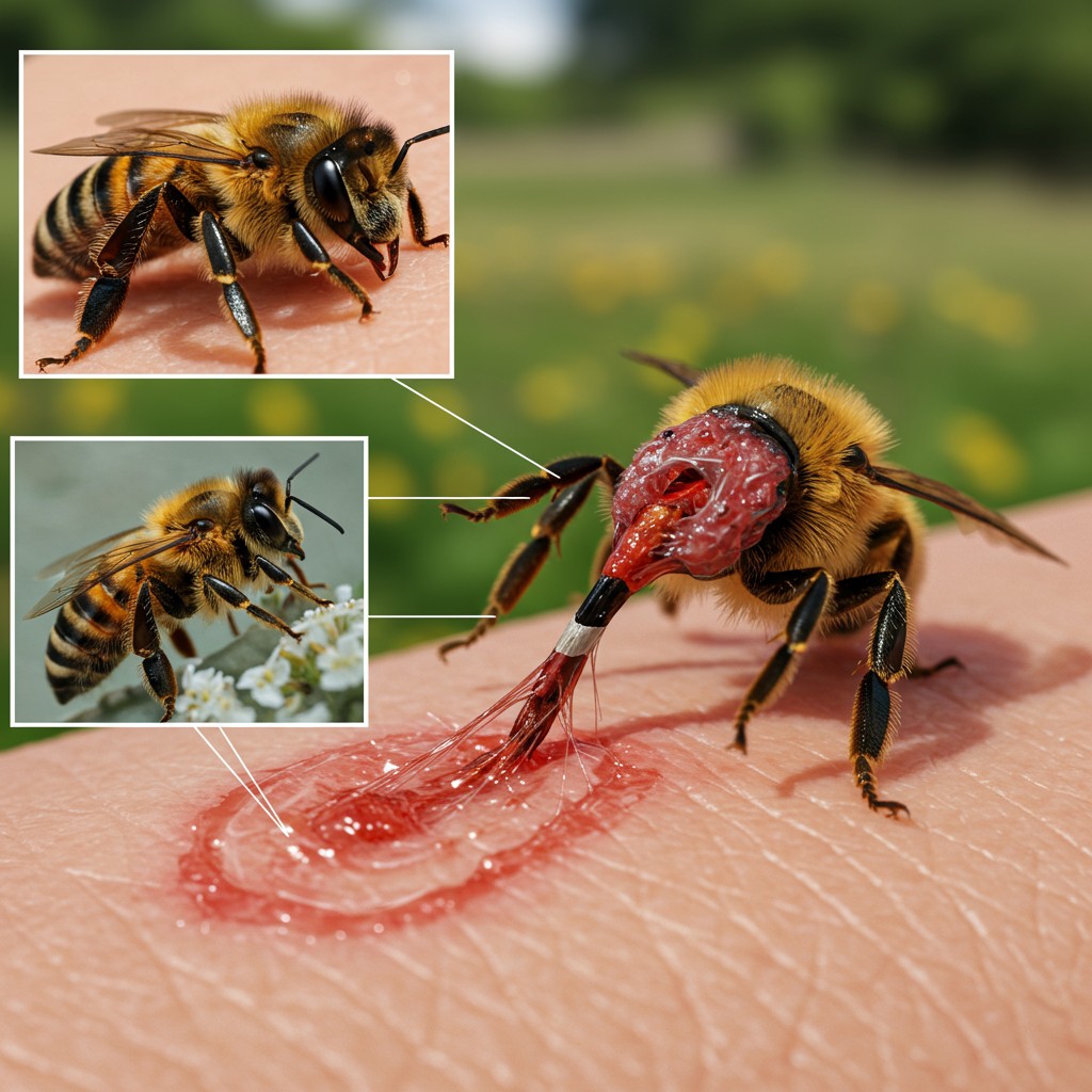 Why do bees die after stinging?